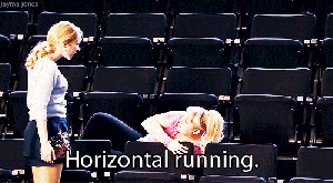 Need a rest? Make like fat Amy and try out some horizontal running!